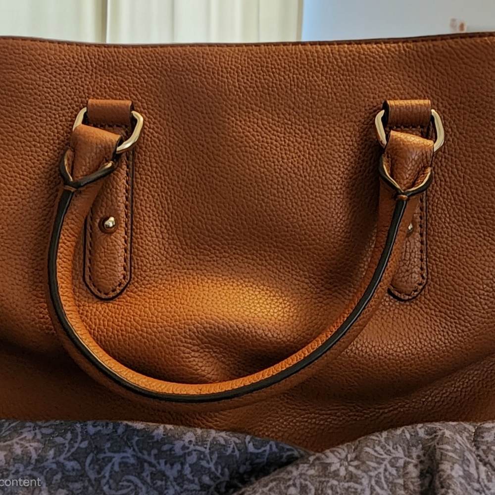 Kate Spade Larchmont Satchel In Warm Cognac Pebbled Leather - Picture 2 of 13